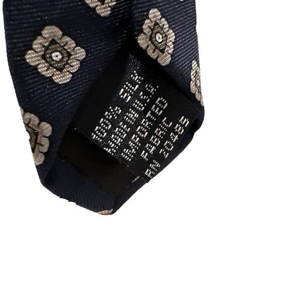 Stanford Silk Blue Tan Geometric Neck‎ Tie 100% Silk Made In U.S.A. - Picture 6 of 6